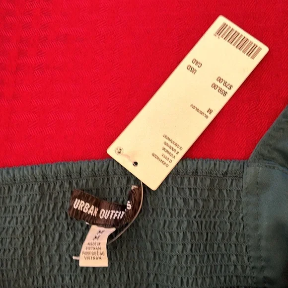 NWT Urban Outfitters Maddie Bustier corset Blouse medium greenish blue - Picture 2 of 3